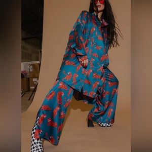 Dressed in LALA: Lala Satin Playsuit in Wild Woman